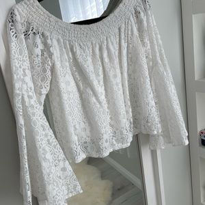 White lacy summer top